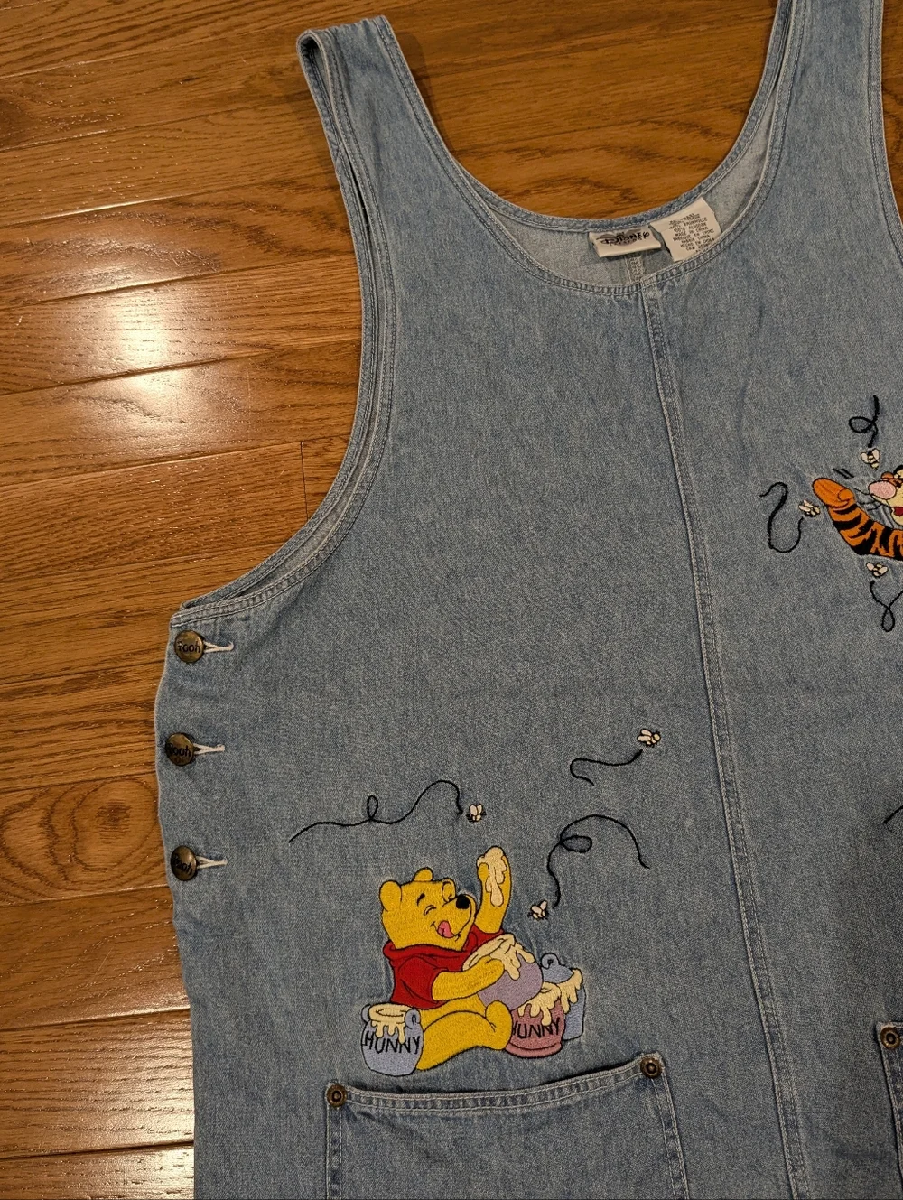 The Disney Catalog Winnie the Pooh & Tigger Embroidered Denim Dress XL - Picture 7 of 16